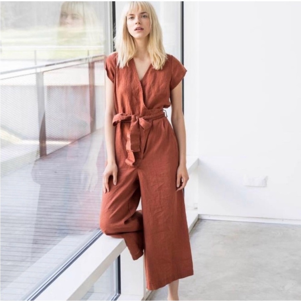 notPERFECTLINEN Margret Wrap 100%
Linen Jumpsuit Size Small
